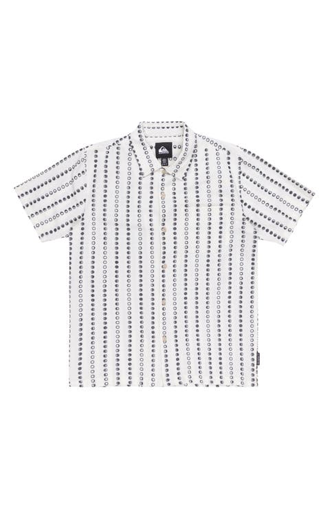 Lunar Phases Short Sleeve Button-Up Shirt