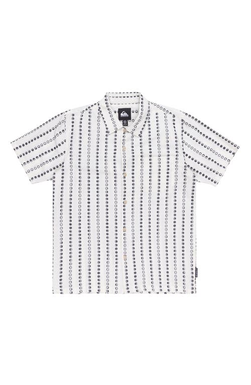 Quiksilver Lunar Phases Short Sleeve Button-up Shirt In Marshmellow Yd