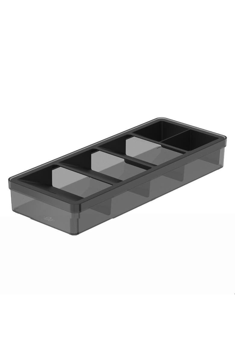 Compact Modular In-Drawer Cutlery Organizer Tray, Main, color, Black