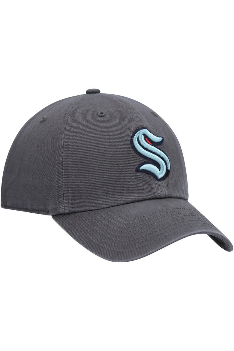 Men's '47 Charcoal Seattle Kraken Clean Up Adjustable Hat, Alternate, color, Charcoal