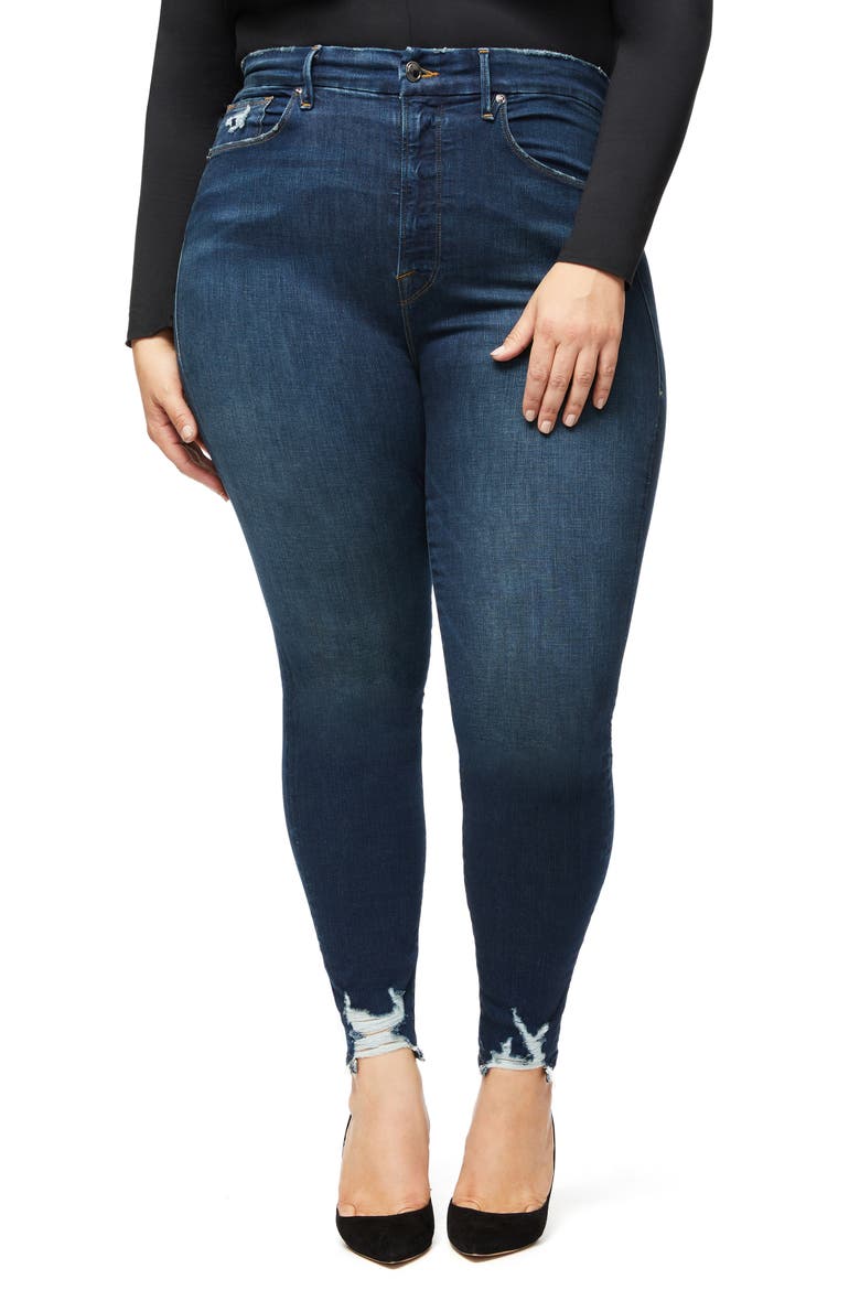 Good Waist Distressed High Waist Ankle Skinny Jeans, Alternate, color, BLUE309