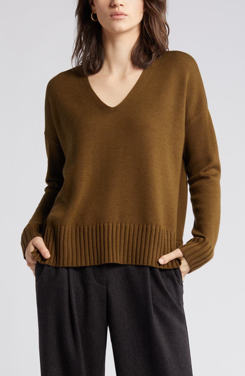 Eileen Fisher Boxy Merino Wool Sweater, Alternate, color, 