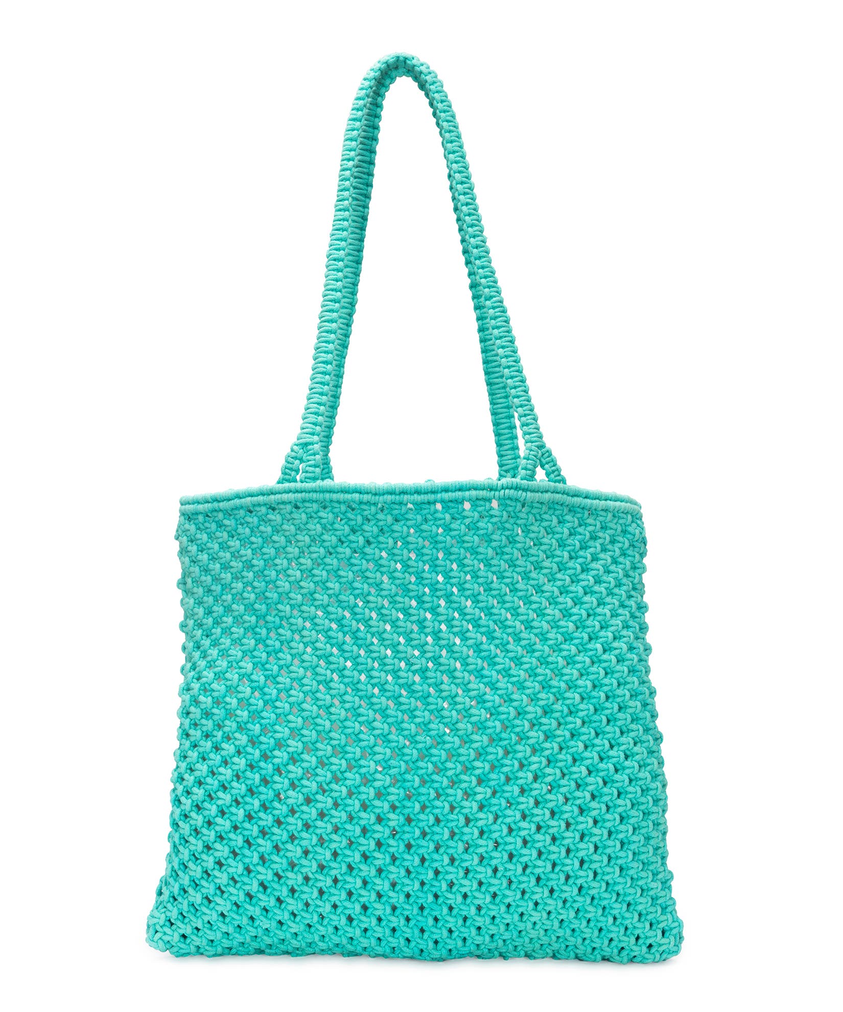 Faherty sunwashed macrame shopper, Main, color, Aqua Green