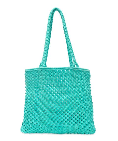 sunwashed macrame shopper