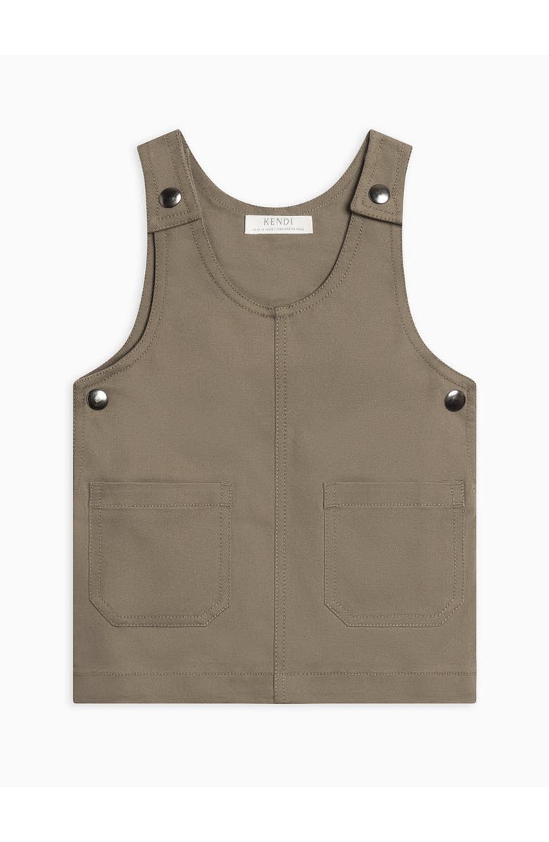 Kendi Alma Twill Jumper Dress, Main, color, Olive