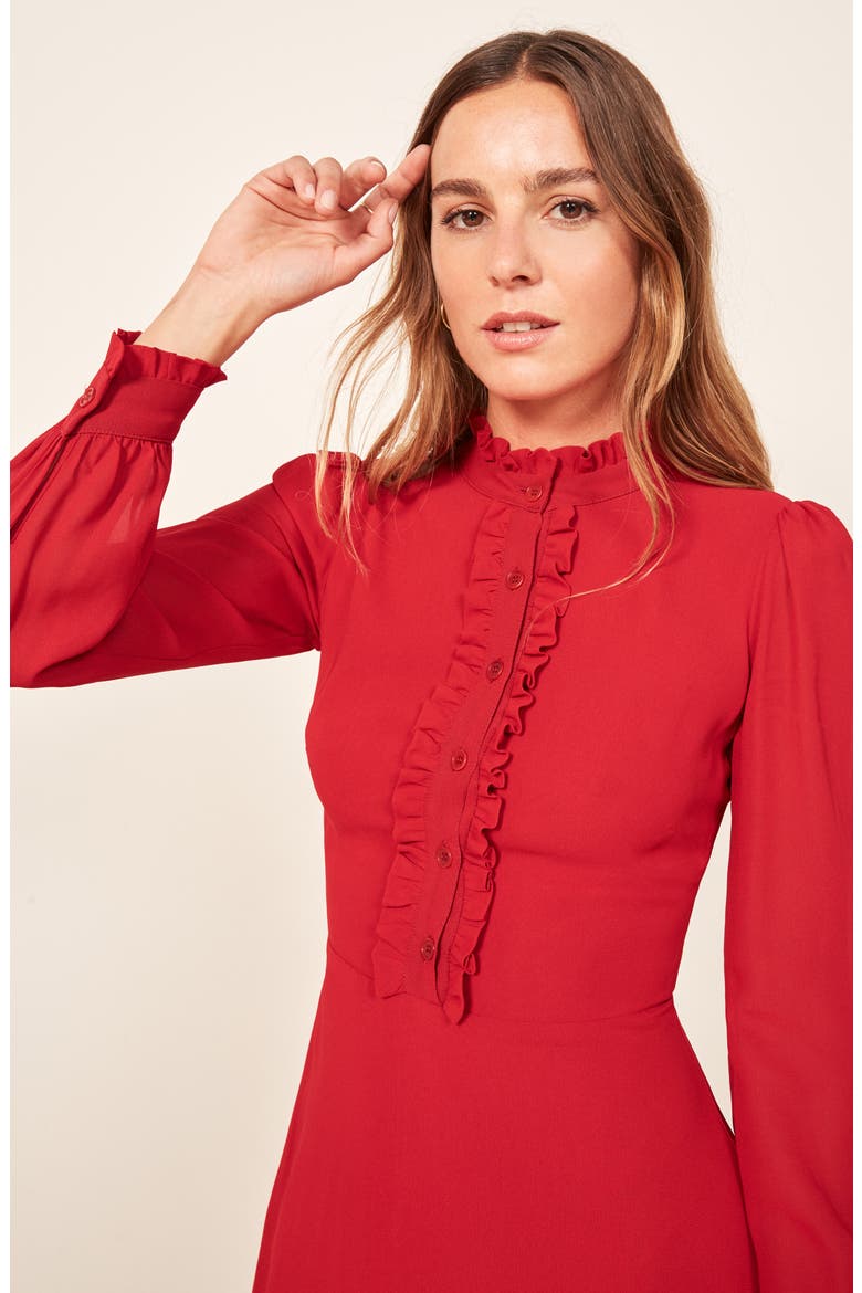 Mathilda Minidress, Alternate, color, CHERRY