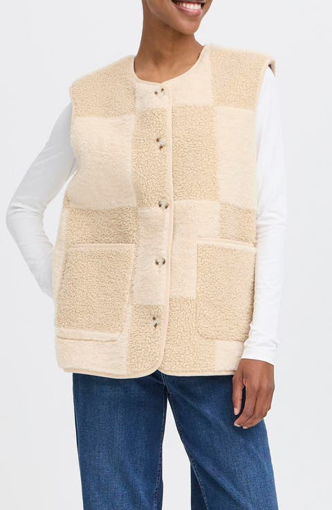 Patchwork Faux Shearling Vest