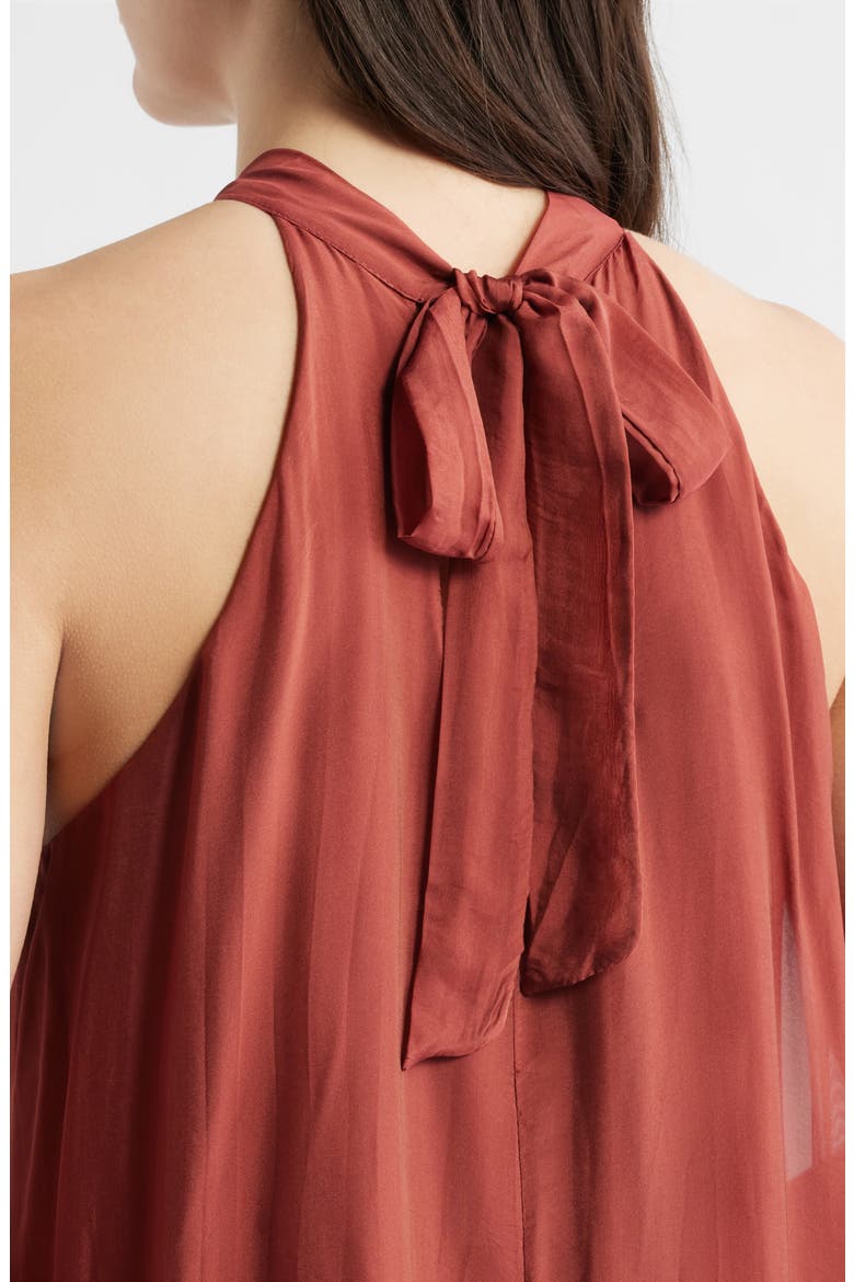 Vita Mock Neck Satin Maxi Dress, Alternate, color, MAROON