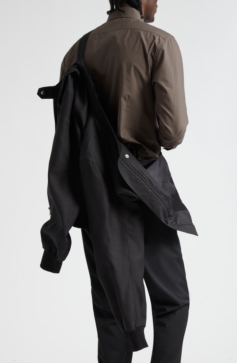 JKEEFER Breakdown Wool & Silk Bomber Jacket, Alternate, color, Black