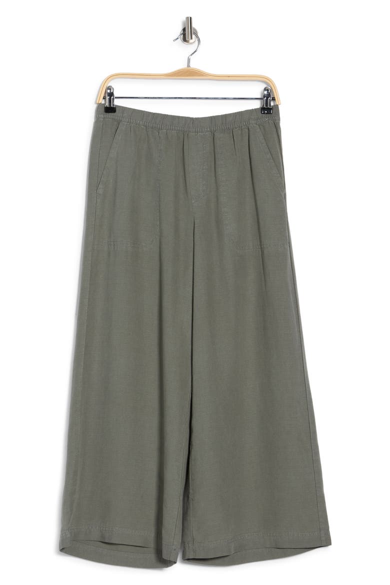 Angie Cropped Palazzo Pants, Alternate, color, SOFT VOB GREEN