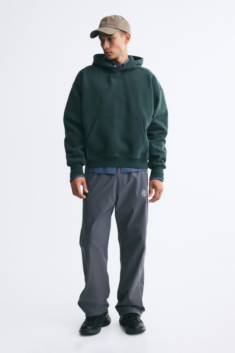 Oversized Printed Hoodie, Main, color, Dark green
