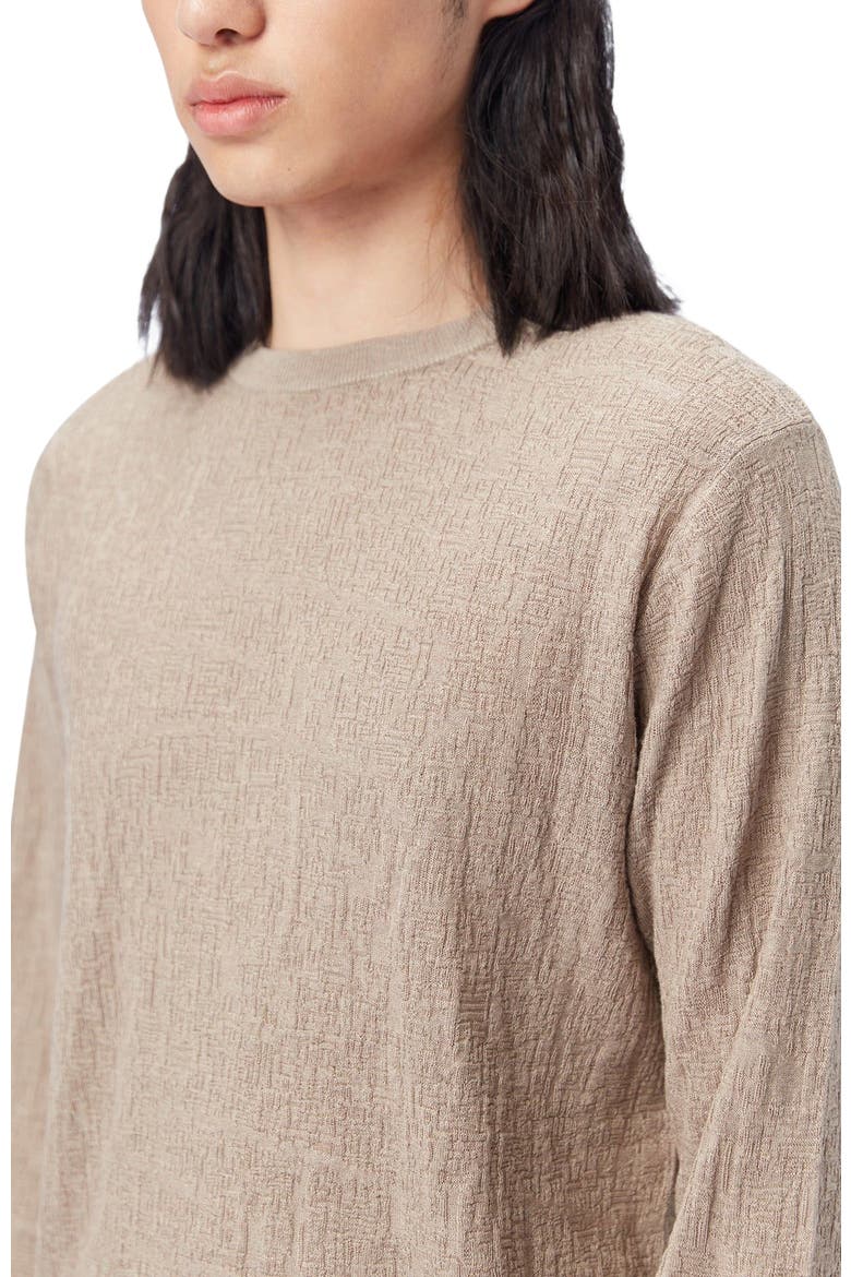 Lightweight Silk Cashmere Textured Sweater, Alternate, color, nomad