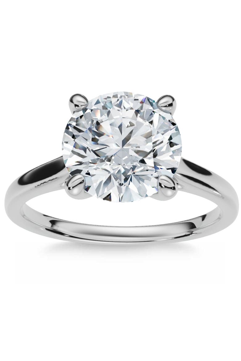 Certified 2Ct Solitaire Diamond Cathedral Engagement Ring Gold Lab Grown, Main, color, 14k White Gold