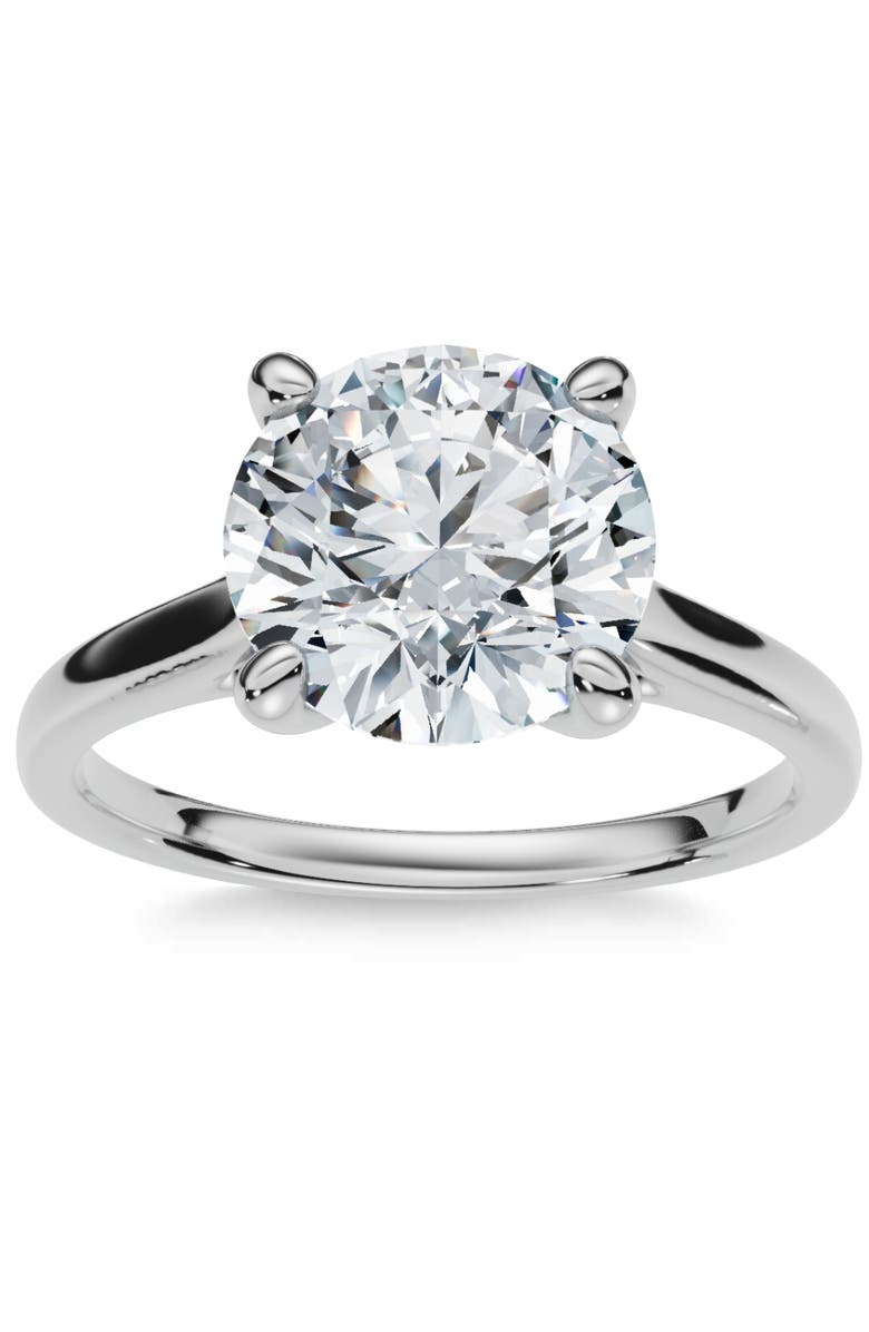 Bliss Diamond Certified 2Ct Solitaire Diamond Cathedral Engagement Ring Gold Lab Grown, Main, color, 14K White Gold