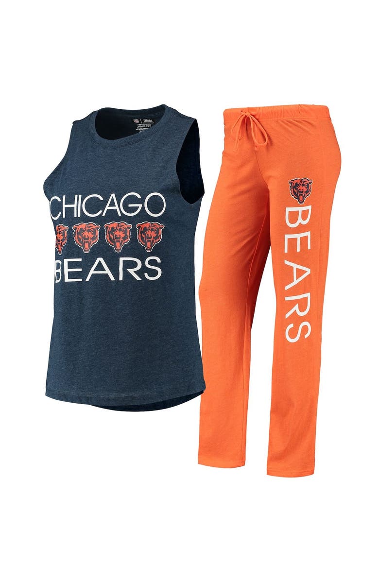CONCEPTS SPORT Women's Concepts Sport Orange/Navy Chicago Bears Muscle Tank Top & Pants Sleep Set, Main, color,