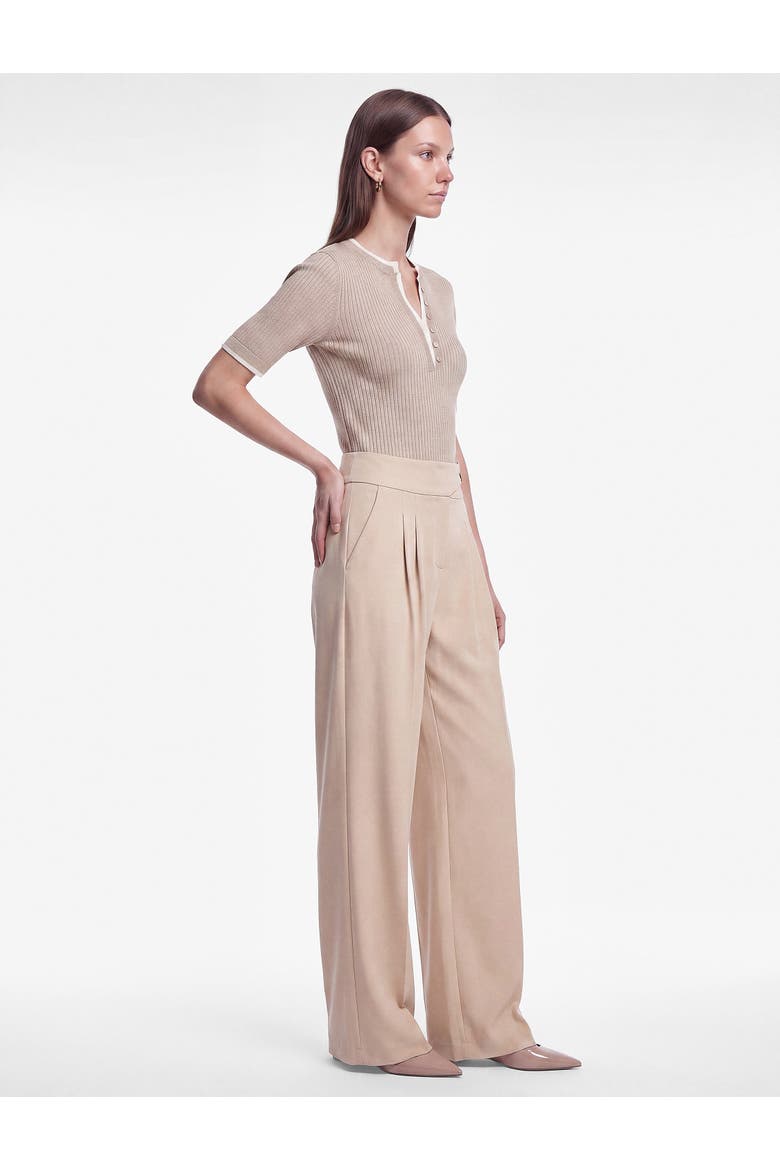 Pleated Wide Leg Belted Trousers, Alternate, color, BEIGE