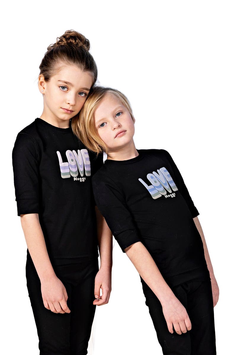 NoggiWear Layers of Love Loungewear Set, Alternate, color, Black