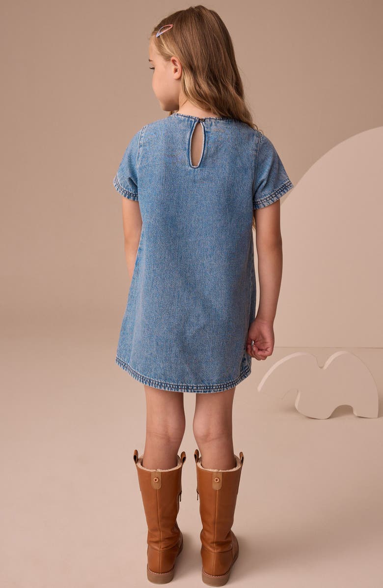 NEXT Kids' Denim Shift Dress, Alternate, color, Blue