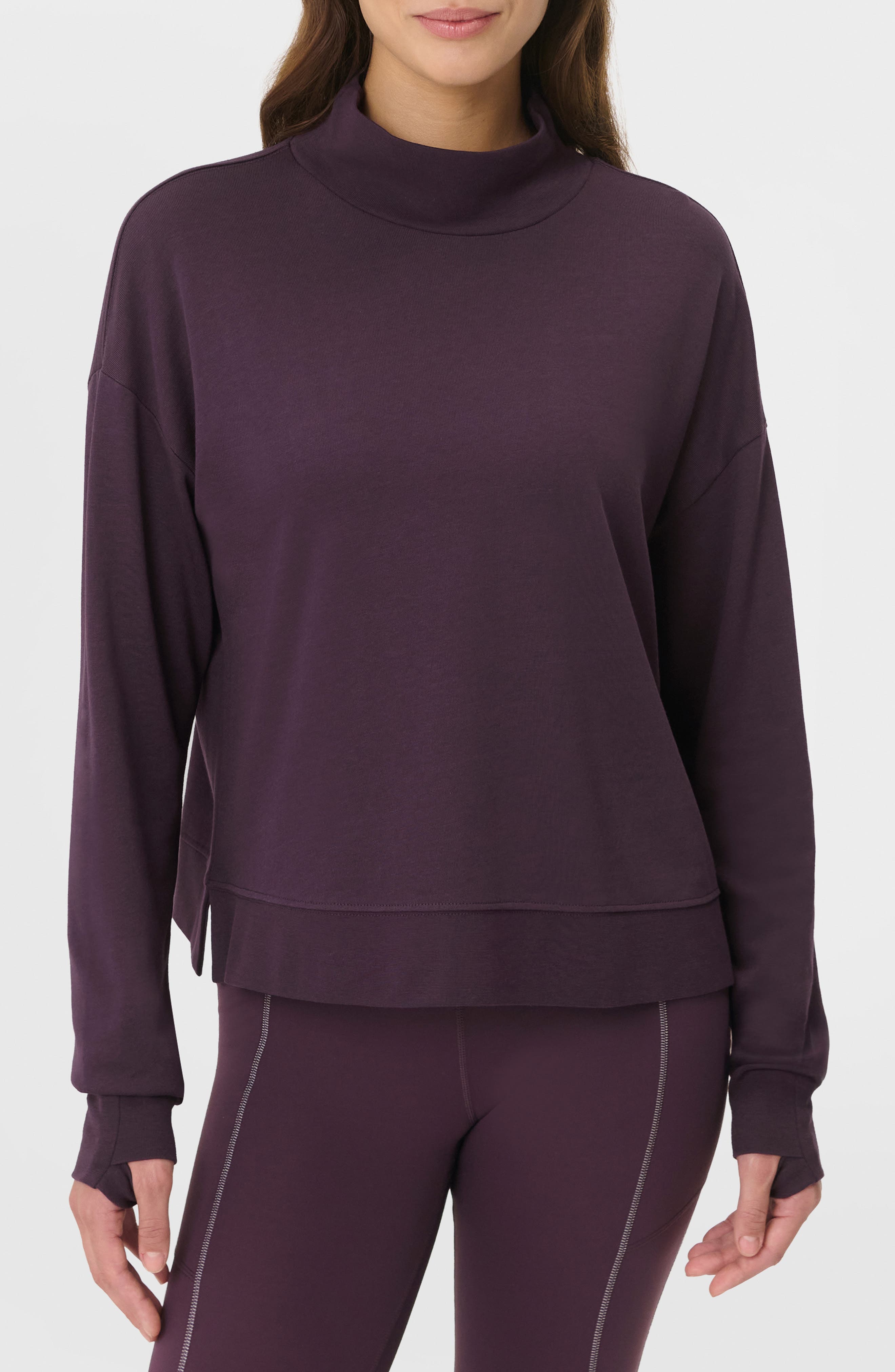 Sweaty Betty After Class Cotton Turtleneck Crop Sweatshirt