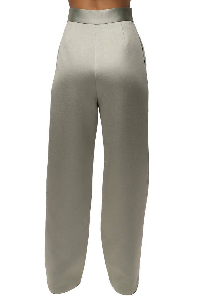 City Nights Satin Trouser, Alternate, color, Sage