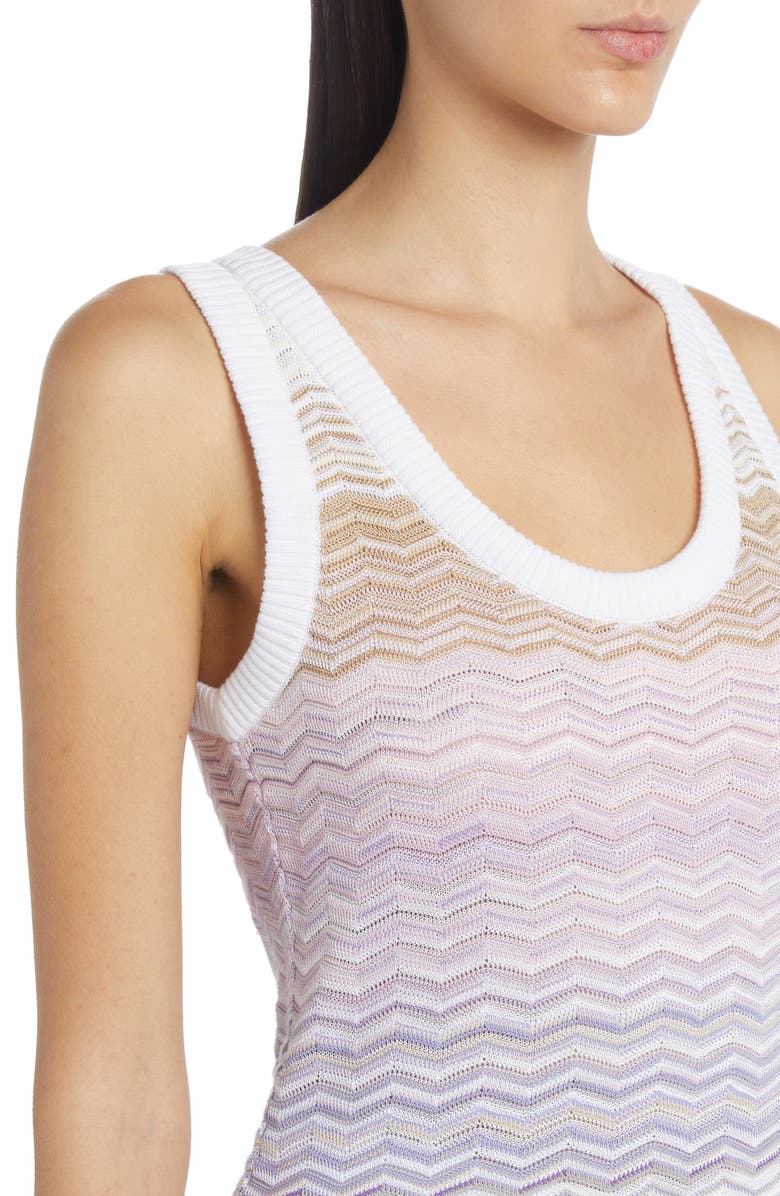Missoni Dégradé Chevron Cotton Blend Tank, Alternate, color, 