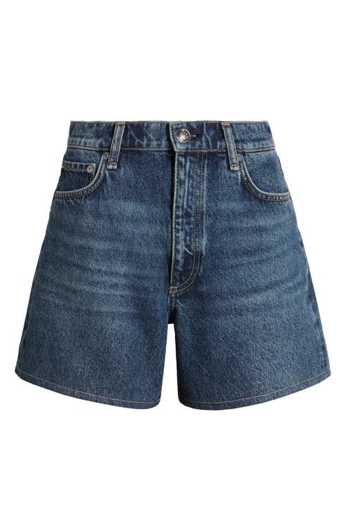 Rag & Bone Kaia High Waist Relaxed Fit Denim Shorts In Blue