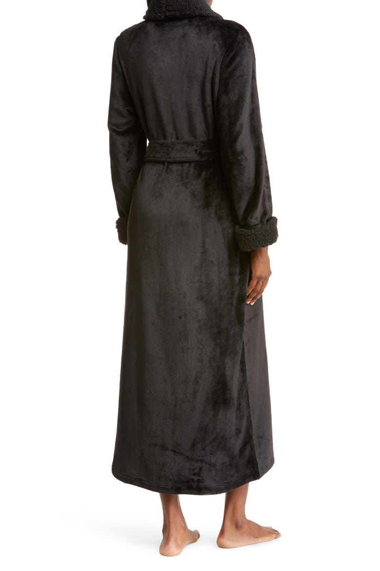 Plush Robe, Alternate, color, BLACK