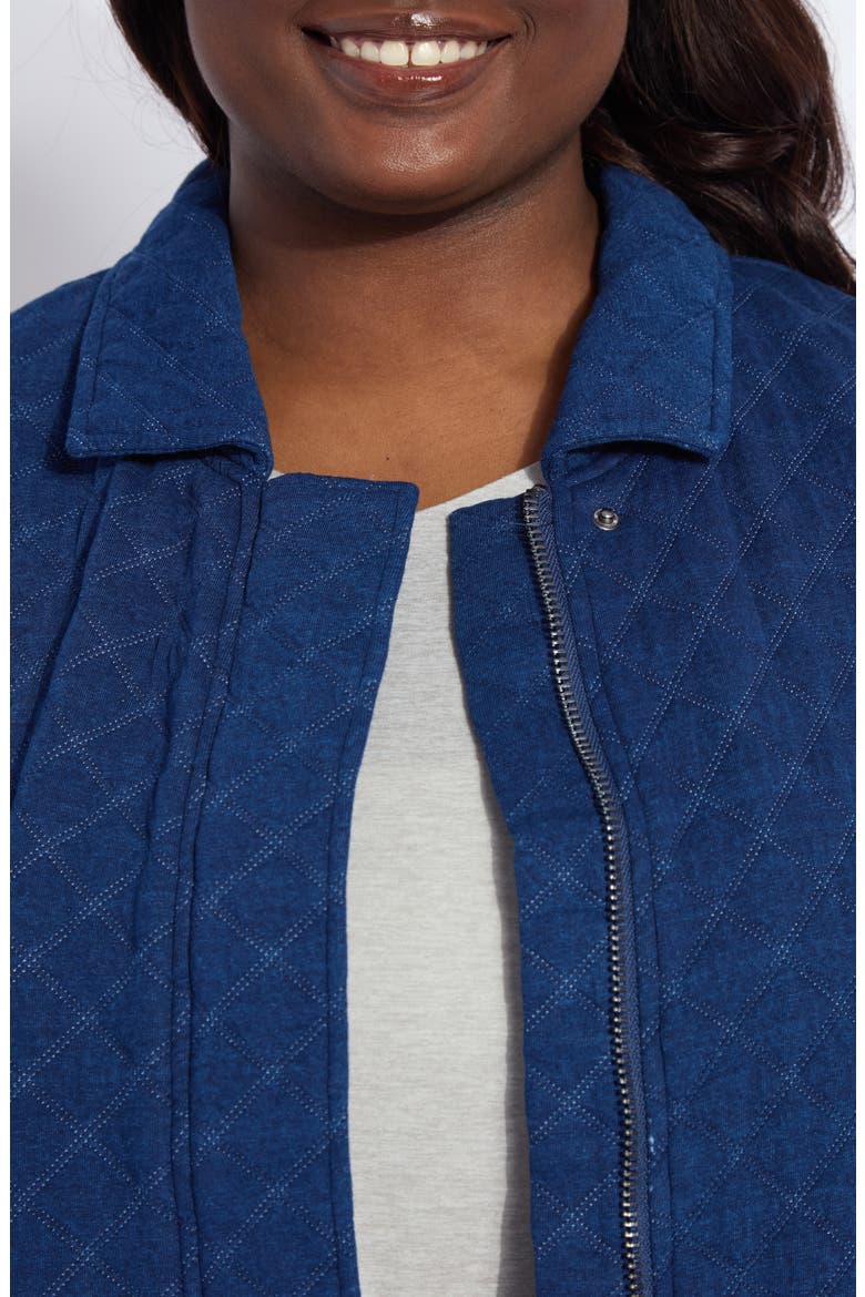 Elora Quilted Jersey Jacket, Alternate, color, INDIGO