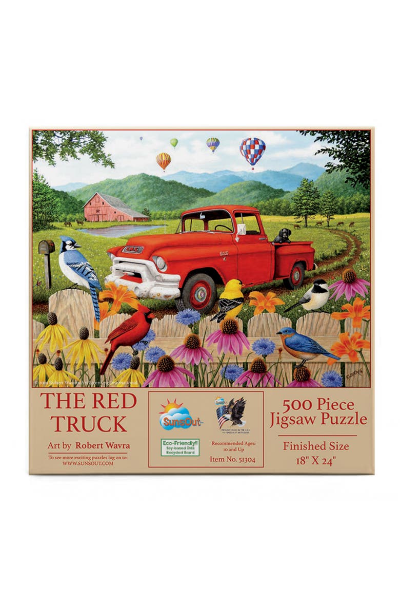 The Red Truck 500 piece Jigsaw Puzzle for Adults, Alternate, color, Multicolor