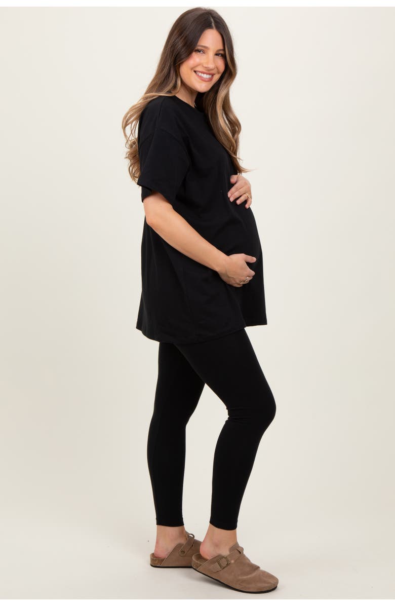 PinkBlush Oversized Crewneck Short Sleeve and Legging Set, Alternate, color, Black