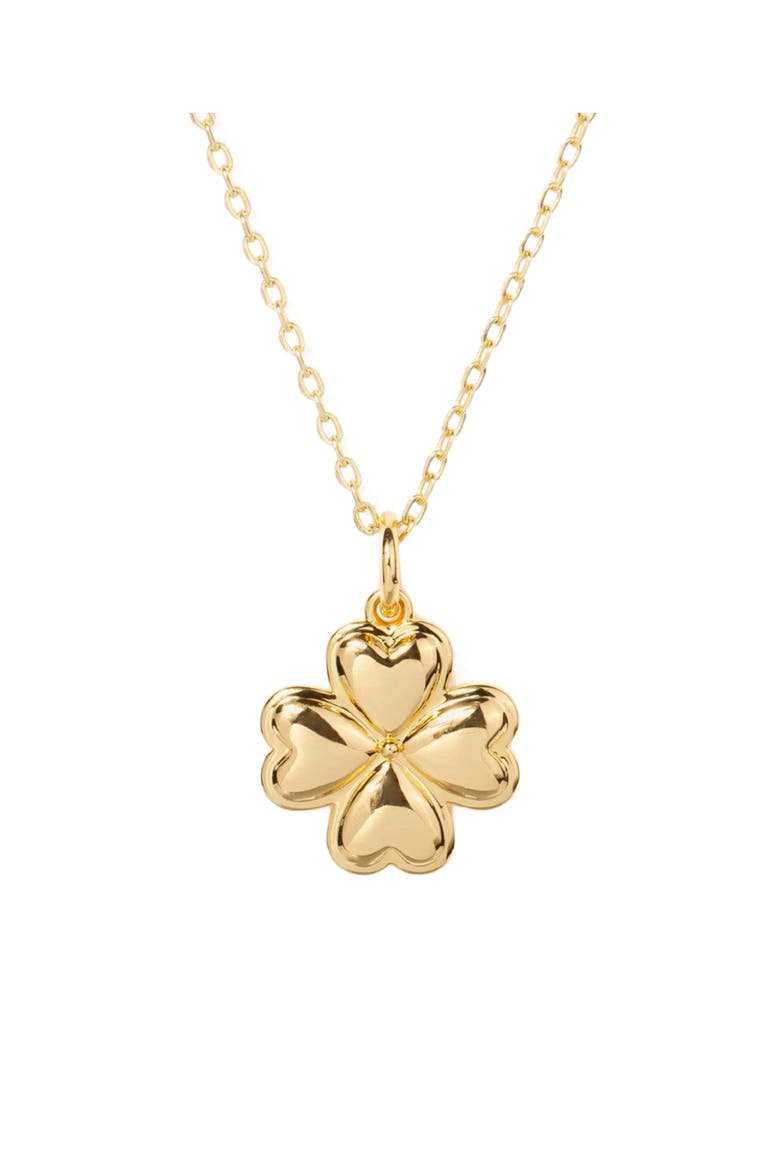 Clover Charm Necklace, Main, color, Gold