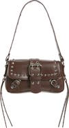 BP. Buckle Rivet Faux Leather Shoulder Bag