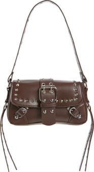 BP. Buckle Rivet Faux Leather Shoulder Bag