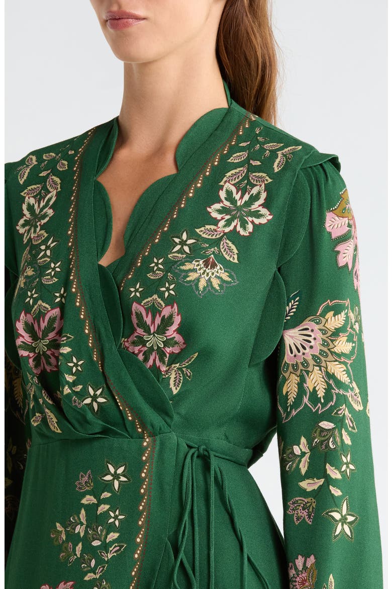 Garden Delight Long Sleeve Wrap Dress, Alternate, color, GARDEN DELIGHT DARK