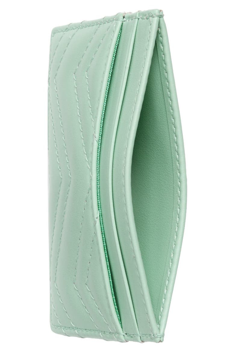 GG Quilted Leather Card Case, Alternate, color, WATER GREEN