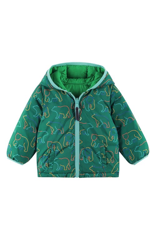 Andy & Evan Reversible Hooded Puffer Jacket In Green
