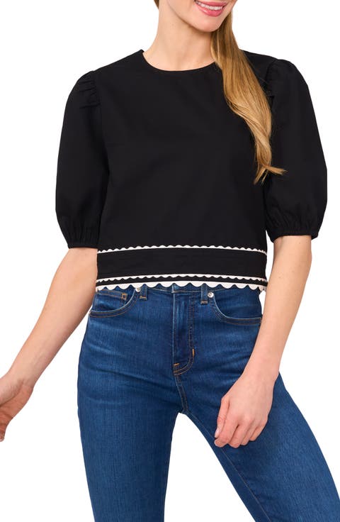 Rickrack Detail Cotton Top