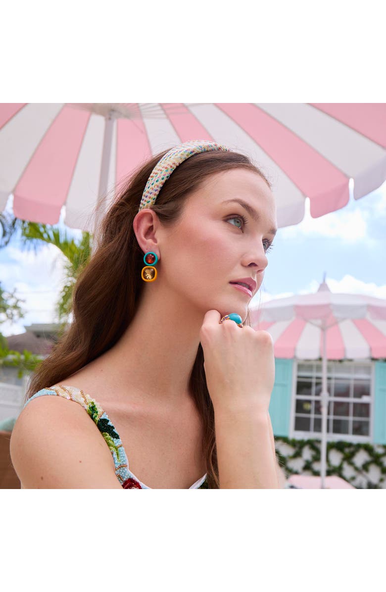 Lele Sadoughi Alice Raffia Medley Headband, Alternate, color, Rainbow