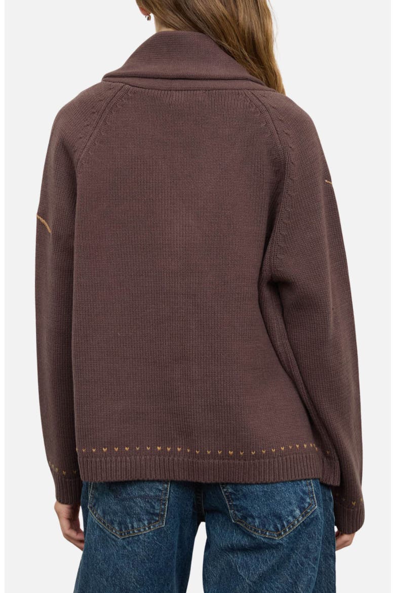 Howdy Cowboy Jacquard Cardigan, Alternate, color, CHOCOLATE BROWN