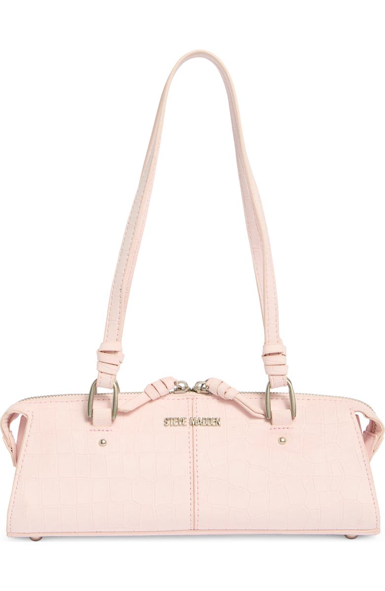 Steve Madden Sybil Croc Embossed Faux Leather Shoulder Bag, Main, color, Ballet Pink