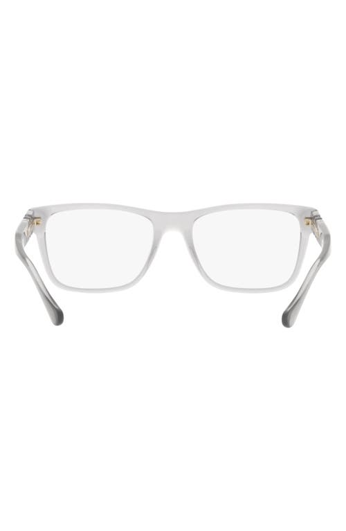 Versace 57mm Rectangular Optical Glasses In Transparent Grey