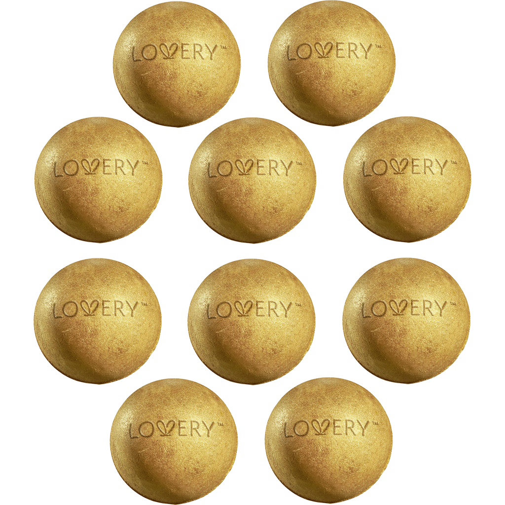 Lovery 24K Gold Bath Bombs Christmas Treats - Stocking Stuffers Spa Bubble Bombs in 10Pc  product