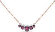 Haus of Brilliance 18K Gold 3/4 Cttw Diamonds and Ruby Curved Bar Choker Necklace