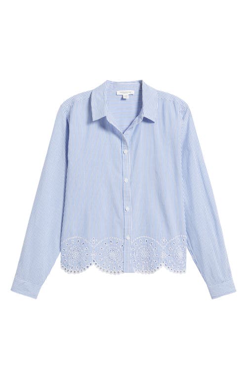 Beachlunchlounge Jullian Embroidered Eyelet Shirt In Lake House