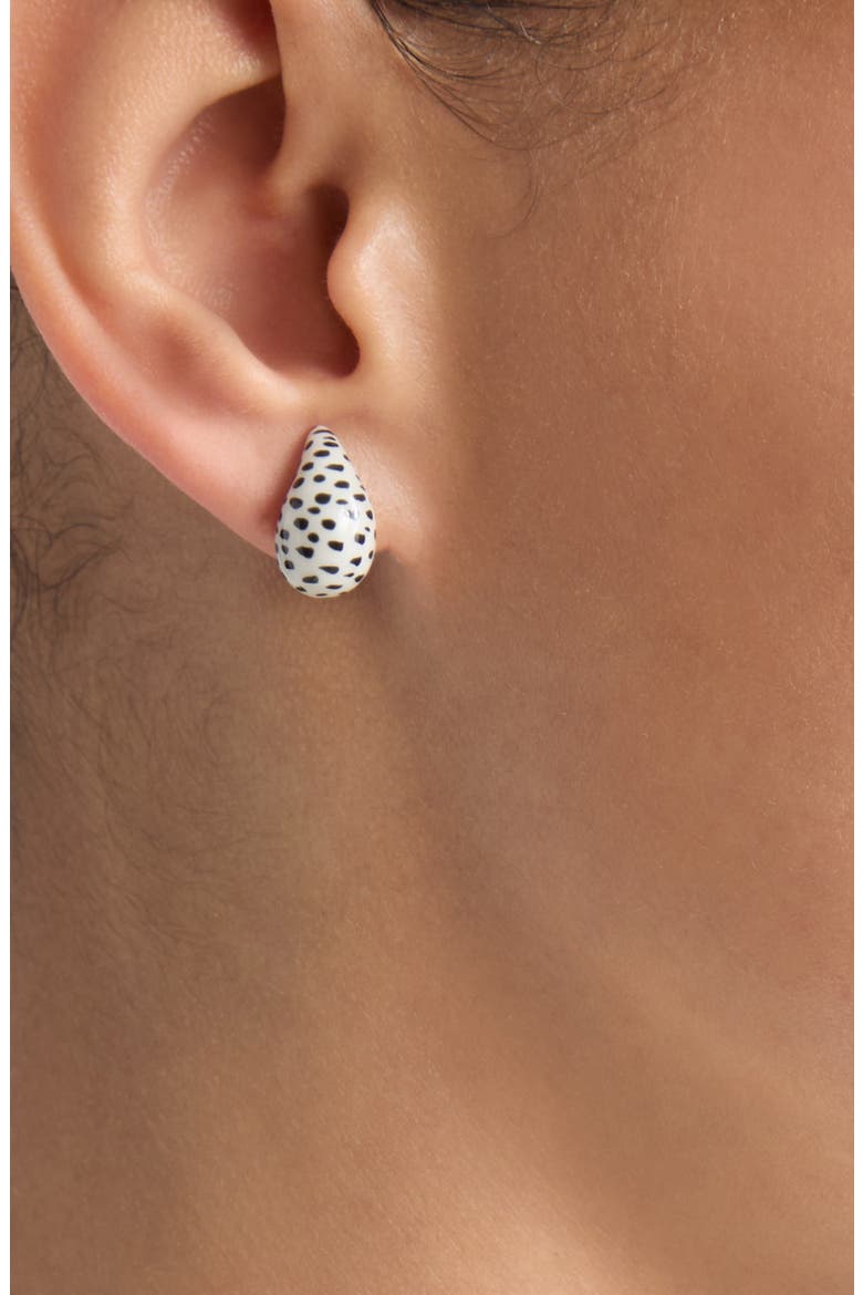 Teardrop Earrings, Alternate, color, 9010 WHITE-BLACK