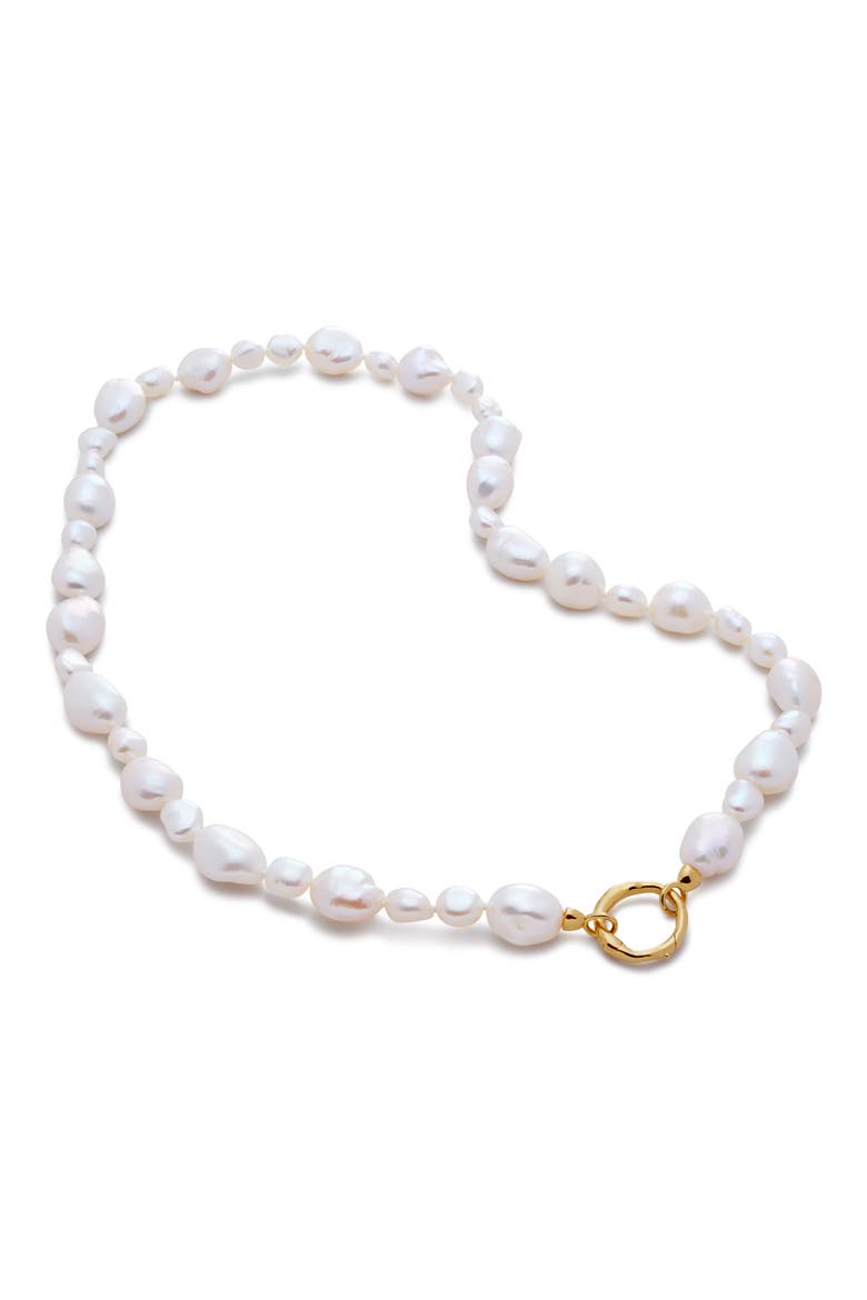 Nura Reef Irregular Freshwater Pearl Necklace, Main, color, 18CT GOLD VERMEIL / PEARL