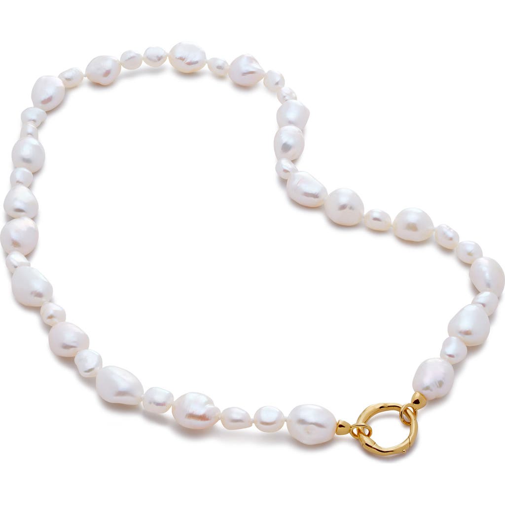 Monica Vinader Nura Reef Irregular Freshwater Pearl Necklace In Neutral