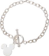 Disney Mickey Mouse Jewelry, Sterling Silver Toggle Bracelet