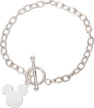 Disney Mickey Mouse Jewelry, Sterling Silver Toggle Bracelet