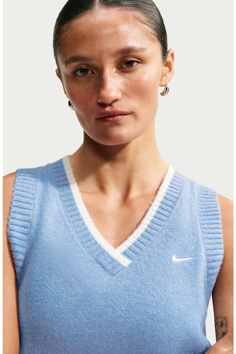 Sportswear Chill Knit V-Neck Vest, Alternate, color, 486 486 WORK BLUE/WHITE/WHITE